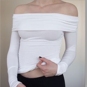 Boohoo Off the Shoulder Crop Top